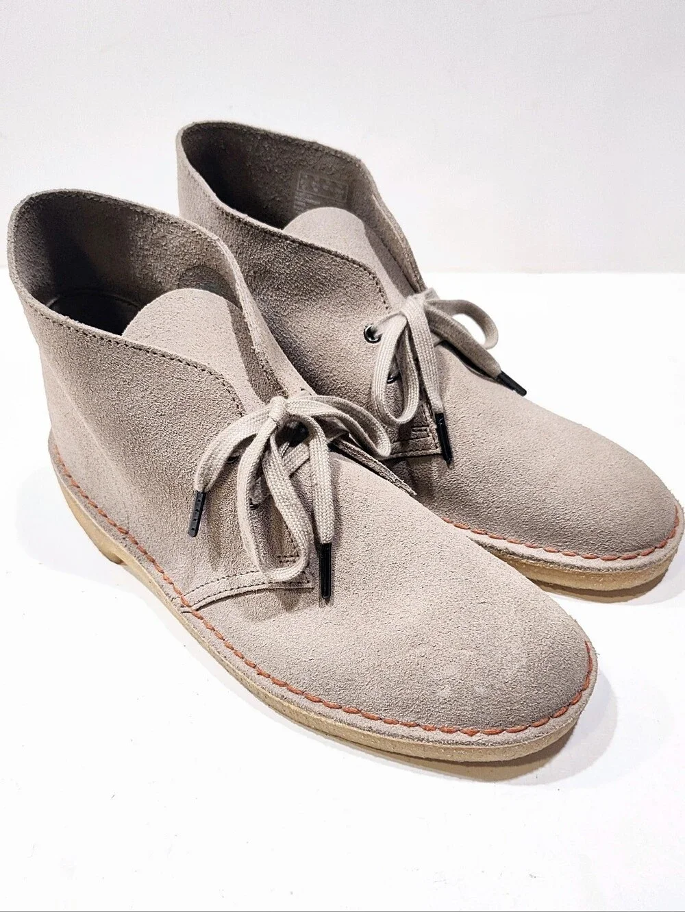 Clarks Originals Desert Boot Premium C.F. Stead Suede Sand Beige Mens US 9.5 M